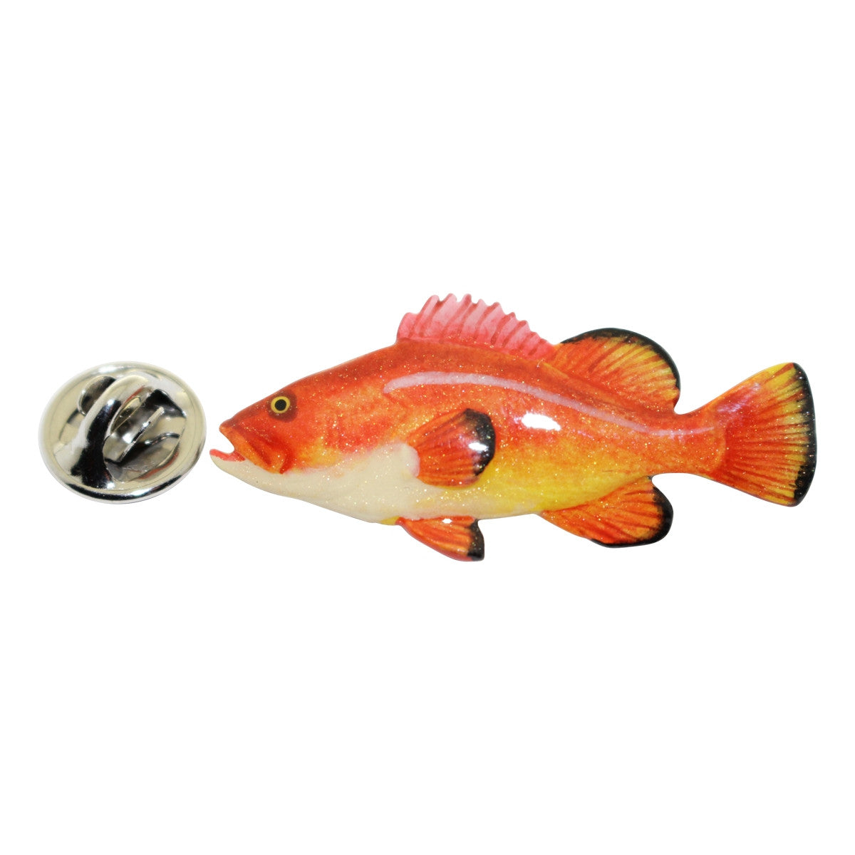 Grouper Pin ~ Hand Painted ~ Lapel Pin ~ Hand Painted Lapel Pin ~ Sarah's Treats & Treasures